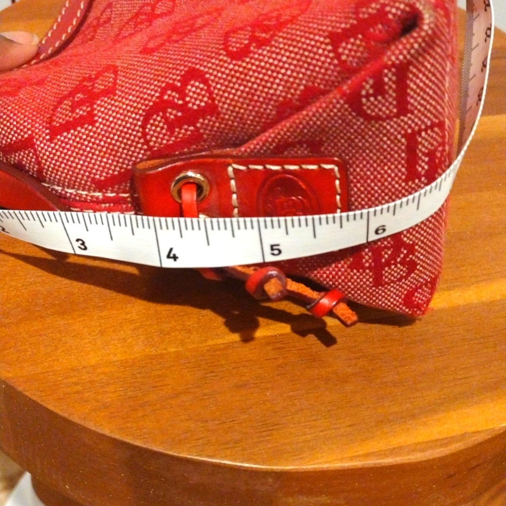 Dooney & Bourke Hobo Shoulder Bag Signature 1975 Red Leather Purse - Picture 7 of 16